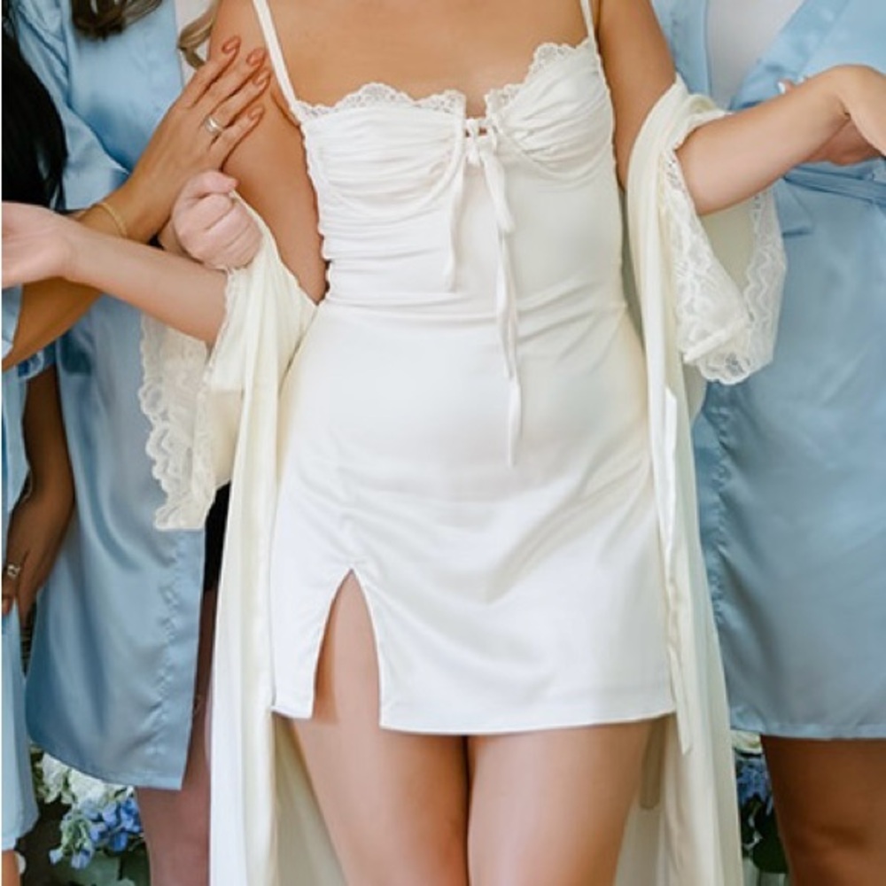 Elegant White Dress with Lace Details